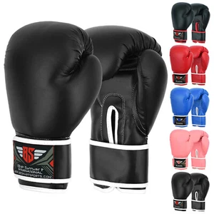 Boxing Gloves 8oz 10oz 12oz 14oz 16oz Gloves Adult Muay Thai MMA Training Gloves - Picture 1 of 37