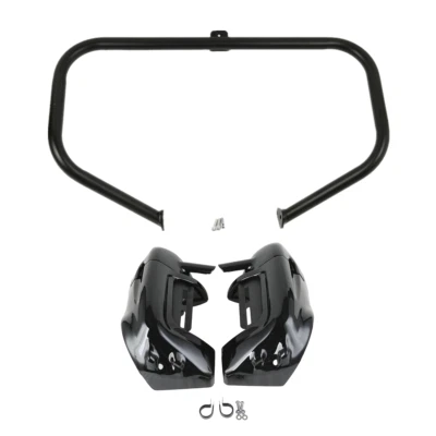 Lower Vented Leg Fairing & Engine Crash Bar Fit For Harley Road Glide 1997-2008 - Image 1 of 4