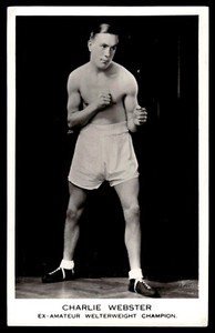 Vintage RP British-Made Postcard Boxing Charlie Webster GD