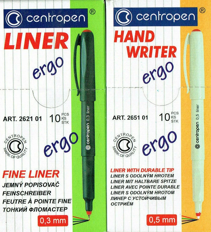 Fineliner 0,5mm, Feinschreiber 0,3 mm centropen ergo in 4 Farben lieferbar Liner - Bild 1 von 1