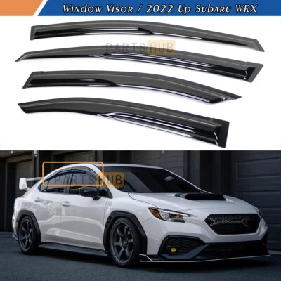 Para 2022-2025 Subaru WRX VB JDM Viseiras de janela estilo Mugen onduladas protetores de chuva - Imagem 1 de 4