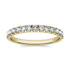 0.45 CTW DEW Lab-Created Moissanite Wedding Band in 14K Yellow Gold