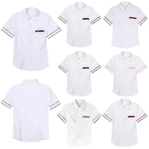 Women Blouse Secretary T-Shirt Fancy Tops Slim Fit Shirts Schoolgirl Uniform - Picture 1 of 54