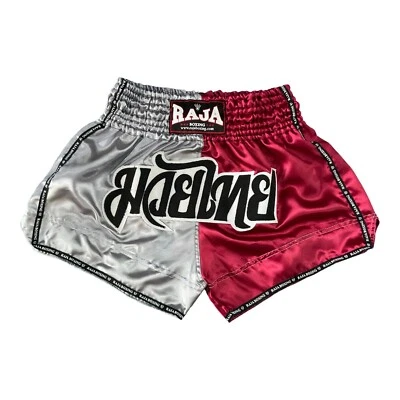 RAJA Boxing Muaythai shorts Two Tone Double Color Satin Trunks MMA Fight Kick - Image 1 of 4