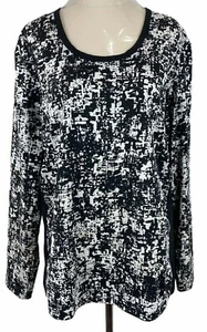 Givoni Womens Size 16 Black/White Long Sleeve Blouse - Picture 1 of 8