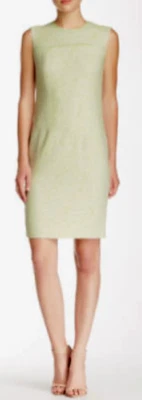Magaschoni Novelty Tweed Sheath Dress Key Lime 12 NWT $398 - Image 1 of 3