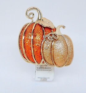 BATH & BODY WORKS WALLFLOWERS 2 GLITTERY ORANGE GOLD PUMPKINS FRAGRANCE PLUGIN - Picture 1 of 9