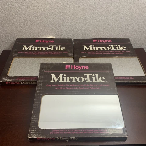 3 Packs NOS New VTG 1970s Hoyne Mirrored Glass-Tile Hoyne 12x12 Tiles (18Total) Cover