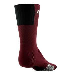 Under Armour Adult Red Mid Crew Polyester UA Steph Curry Playmaker Socks 8.5-13 - Picture 1 of 3