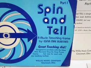 Spin and Tell Willis Music Co. Herramienta de enseñanza 1976 Edna Mae Burnam - Imagen 1 de 3