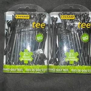 2 3/4" Black Champ Fly Golf Tees (2 packages) Black Distance Bio golf tees - Picture 1 of 2