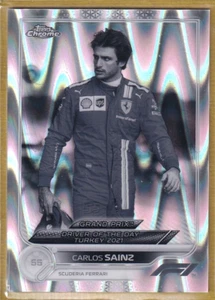2022 Topps Chrome Formula 1 Black & White RayWave Refractors #187 Carlos Sainz - Photo 1 sur 2