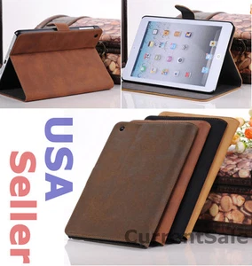 Vintage Leather Book Style Case Slim Magnetic Cover iPad Mini 1 2 3 with Retina - Picture 1 of 24