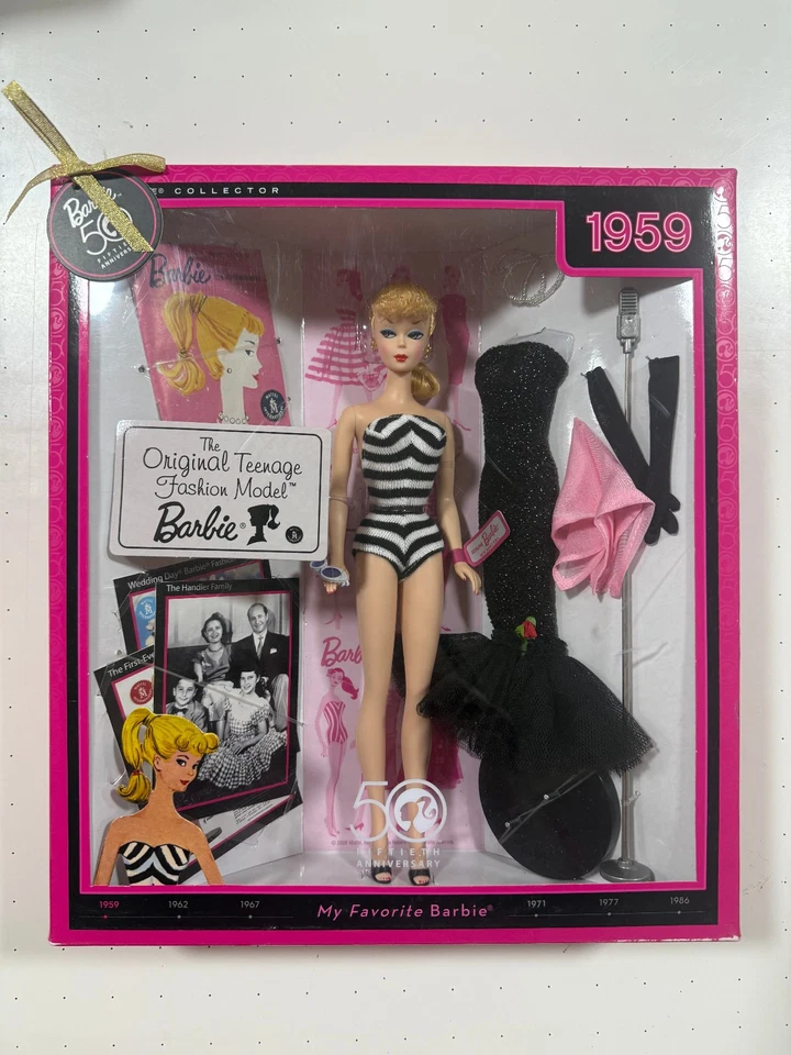 Barbie 2008 50 aniversario mi Barbie favorita 1959 reproducción Mattel N4974 Foto 1 de 1