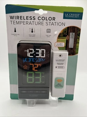 La Crosse Technology Wireless Color Temperature Station & Sensor NEW! Sealed BNS - Image 1 of 4