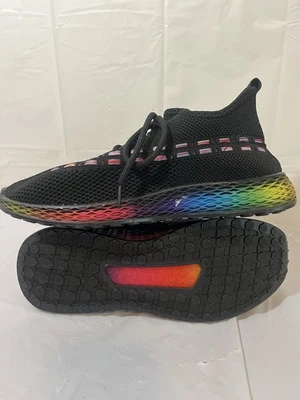 Zapatillas bordadas arco iris Wanted Streak negras talla 8,5 Foto 1 de 4