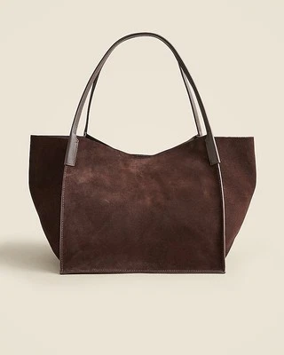 J.Crew Large Leather Suede Berkeley Tote Carryall Bag in Cocoa Berry Brown NWT - Image 1 of 4