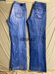 2 Pr BKE Marshall, Jeans Mens 36x35 X Long Cotton Denim DISTRESSED Tall Med Wash - Picture 1 of 7
