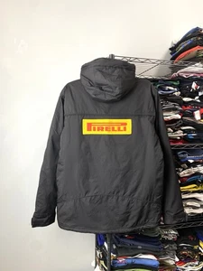 Vintage Pirelli Racing Jacket Yokohama Toyo Ferrari Porsche Black L Size - Picture 1 of 10