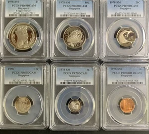 Singapore 1978-SM Proof Set / PCGS PR70, 69 & 68DCAM / KmPS11 / Very Nice Gems! - Picture 1 of 10