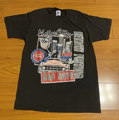 Detroit Pistons “ Bad Boys” 1989 NBA Finals Black Graphic Shirt Youth Large Vtg - Image 1 of 4