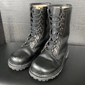 VINTAGE MEN'S GERMAN COMBAT BOOTS ECHTES LEDER SIZE 5 COWHIDE LEATHER VG COND. - Picture 1 of 16