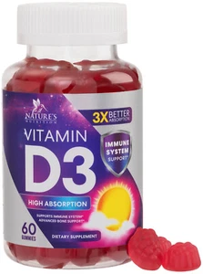 Vitamin D3 Gummies - Extra Strength 125mcg 5000IU Supplement for Adults and Kids - Picture 1 of 8