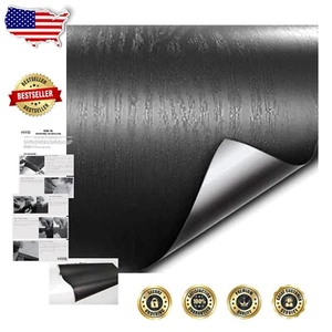 Waterproof Matte Black Ash Adhesive Film - 120 Inch x 49 Inch, Durable Finish - Picture 1 of 11