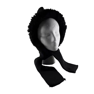 Vintage 1960s ESTATE Black Hat/Scarf Combo #2 - Image 1 of 4