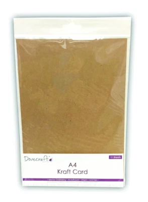 A4 Kraft Card Card  240gsm  10 Sheets   Cardstock  Dovecraft - Image 1 of 3