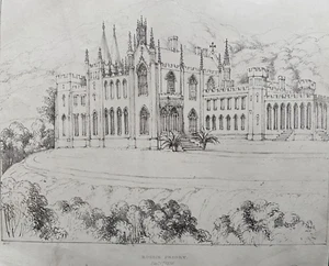 1838 Antique Print; Rossie Priory, Inchture, Perthshire, Scotland - Picture 1 of 2