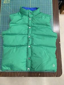 Vtg GERRY Reversible Goose Down Puffer Snap Vest, Men’s Large, Made In USA.