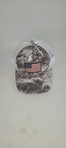 Camo American Flag Mesh Trucker Style Adjustable Snapback Hat - Picture 1 of 6