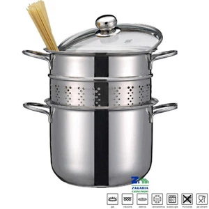 PENTOLA CON SCOLAPASTA IN ACCIAIO INOX CM 22 CON COPERCHIO IN VETRO BELLAVISTA - Foto 1 di 2