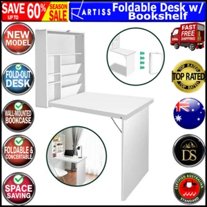 Artiss Computer Desk Office Desk Foldable Wall Mount Study Table Storage New - Picture 1 of 12