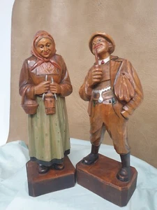 Deutsche handgeschnitzte Holzfiguren. Ähnlich Anri. Tiroler, Mann und Frau - Bild 1 von 15