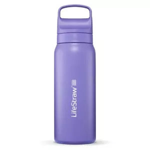 LifeStraw Go Stainless Steel 700ml Filter Water Bottle - Thistle Purple - Picture 1 of 2