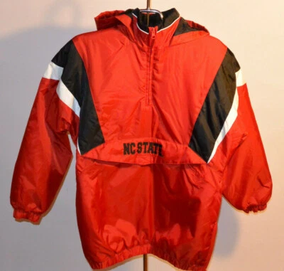 CHAQUETA JERSEY DE NAILON ROJA NC STATE NIÑO/FORRO CÁLIDO/CAPUCHA/BOLSILLO DE BOLSA XL 18-20 Foto 1 de 4