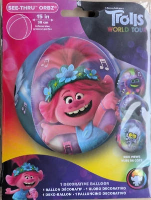 Globo Anagrama TROLLS WORLD TOUR ORBZ Ver a Través 4 Personajes Fiesta -NUEVO Foto 1 de 4