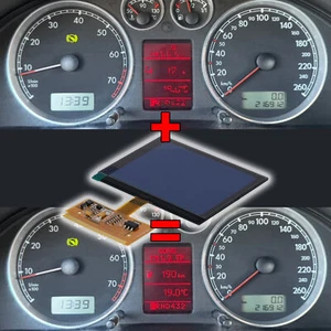 Display FIS MFA Kombiinstrument passend für VW Bora, Golf 4, Passat 3b 3bg 3c B6 - Bild 1 von 6