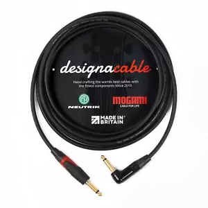 Mogami Gold 2524 Guitar Cable - Neutrik 1/4 Mono Jacks - Silent ST to Gold RA - Picture 1 of 2