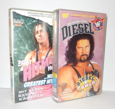 Deutsch Wrestling VHS Kassette WWF Bret Hitman Hart Graetest Hits + Diesel Power - Bild 1 von 4