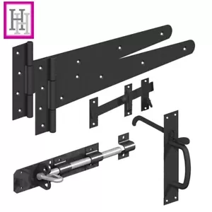 Gartentor Pack Kit 18" T-Shirt Scharnier PADBOLT Brenton LOCK SUFFOLK Riegel schwarz D2 - Bild 1 von 9