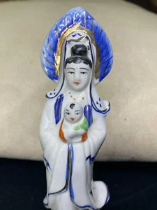 Vintage Porcelain Japanese Chinese Lady Baby Geisha Figurine Orginal Decor 6" - Picture 1 of 9