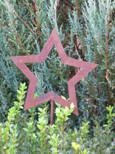 Edelrost Gartenstecker Stern offen groß schmal Gartendeko Rost Winter Weihnachte - Bild 1 von 3