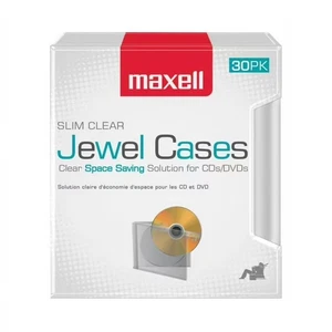 Maxell Slim Jewel Cases, Clear, Pack Of 30 - New - Picture 1 of 1