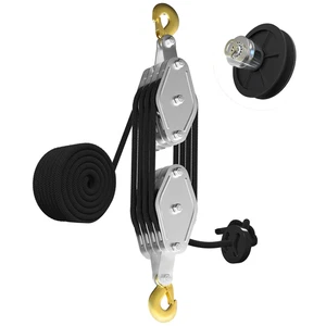Rope Hoist Pulley System, 4400LB Pulley Block and Tackle, 8:1 Ratio Lifting Powe - Picture 1 of 12