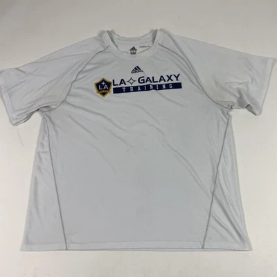 LA Galaxy Shirt Mens XL White MLS Soccer Adidas Climalite Training Tee - Image 1 of 4