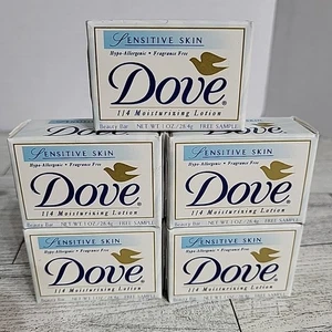 Lote de 5 barras de jabón tamaño de viaje tamaño de muestra Dove Sensitive Skin 1 OZ de colección - Imagen 1 de 5
