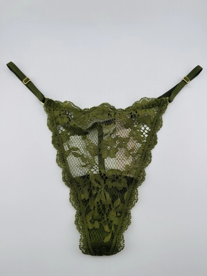 Victoria's Secret Dream Angels Adjustable Crotchless V-String Lace Thong M - Image 1 of 4